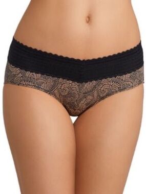 Warners No Pinching Dig-Free Waist, Microfiber Hipster | Toasted Black Swirl | L